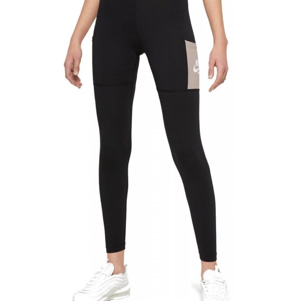 NIKE Tight Fit High Rise Full Length Black Leggings Yoga Pants ~ XL ~ NWT